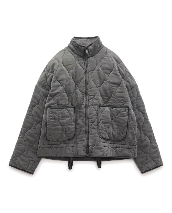 Quilted jacket with stand collar