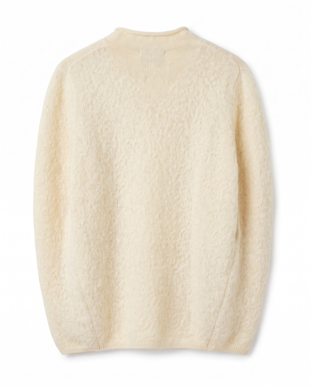 Sleeveless jumper in brushed wool blend – Cream – product back