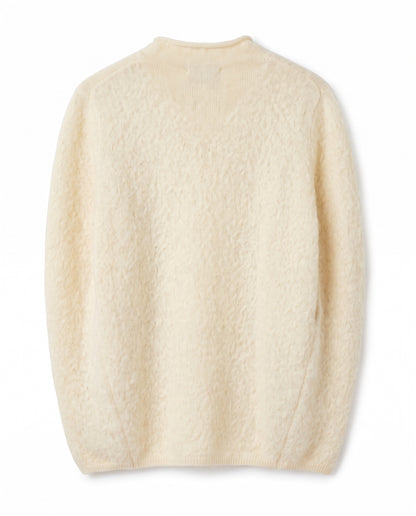 Sleeveless jumper in brushed wool blend – Cream – product back