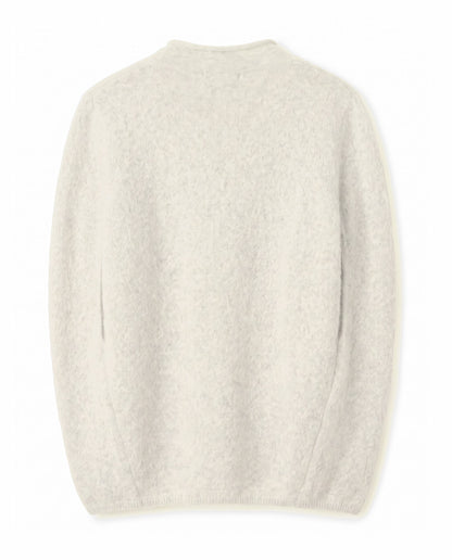 Sleeveless jumper in brushed wool blend – White – product back