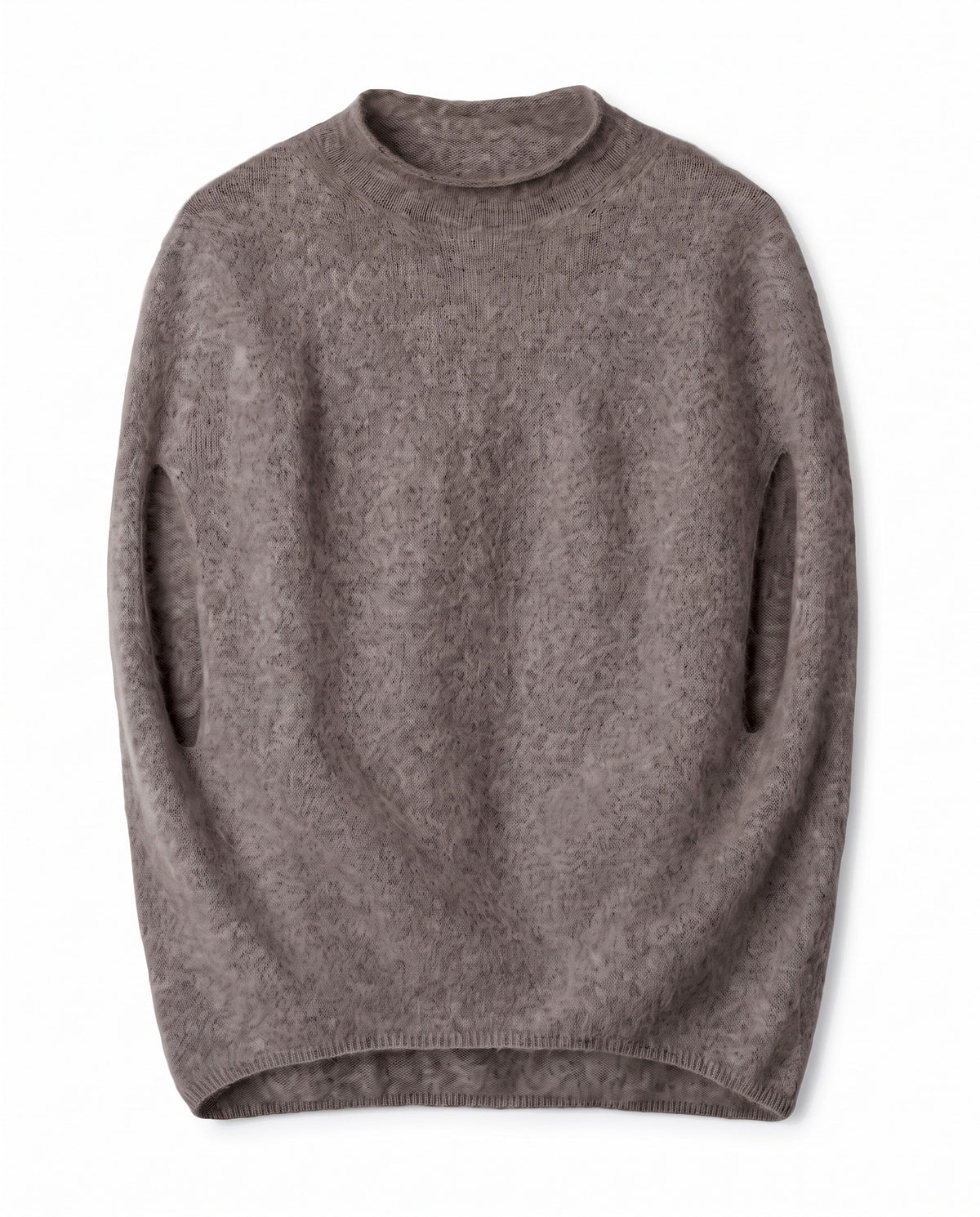 Sleeveless jumper in brushed wool blend – Taupe – product front
