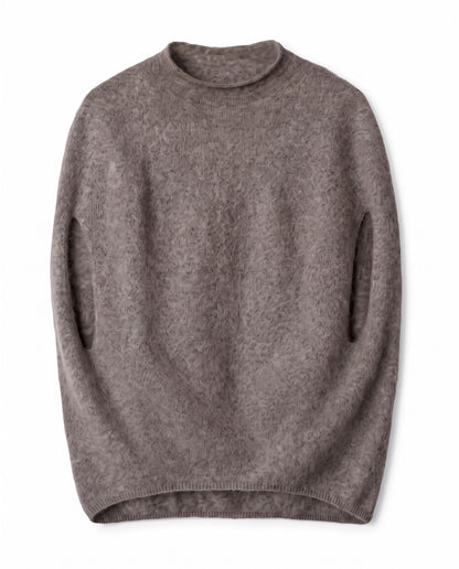 Sleeveless jumper in brushed wool blend – Taupe – product front