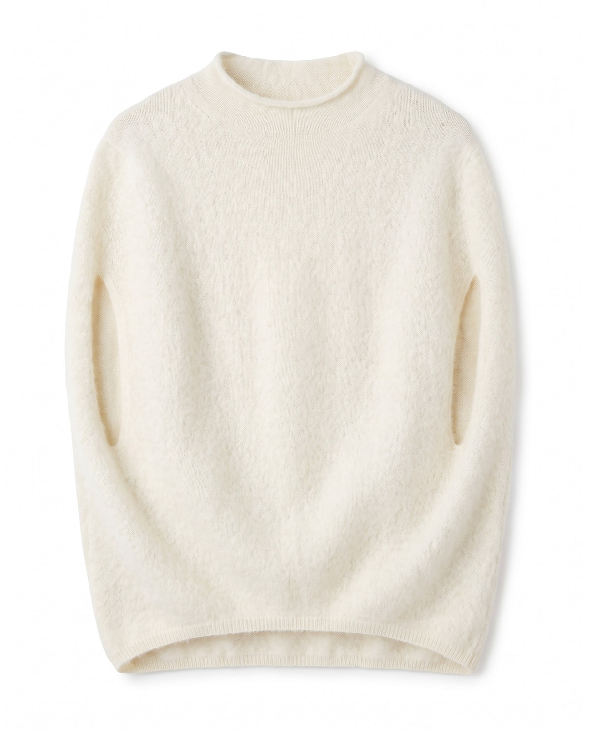 Sleeveless jumper in brushed wool blend – White – product front